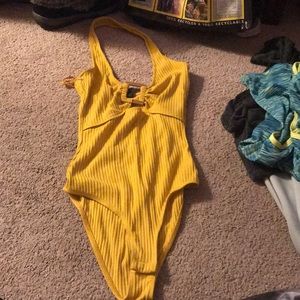 Juniors halter bodysuit